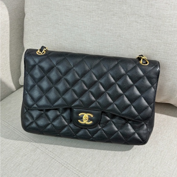 CHANEL Black Caviar Classic Flap Jumbo GHW - Picture 1 of 17